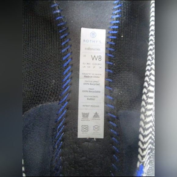 ROTHYS the Point retired black white python washable flats shoes 8 barely worn - Picture 6 of 6